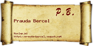 Prauda Bercel névjegykártya